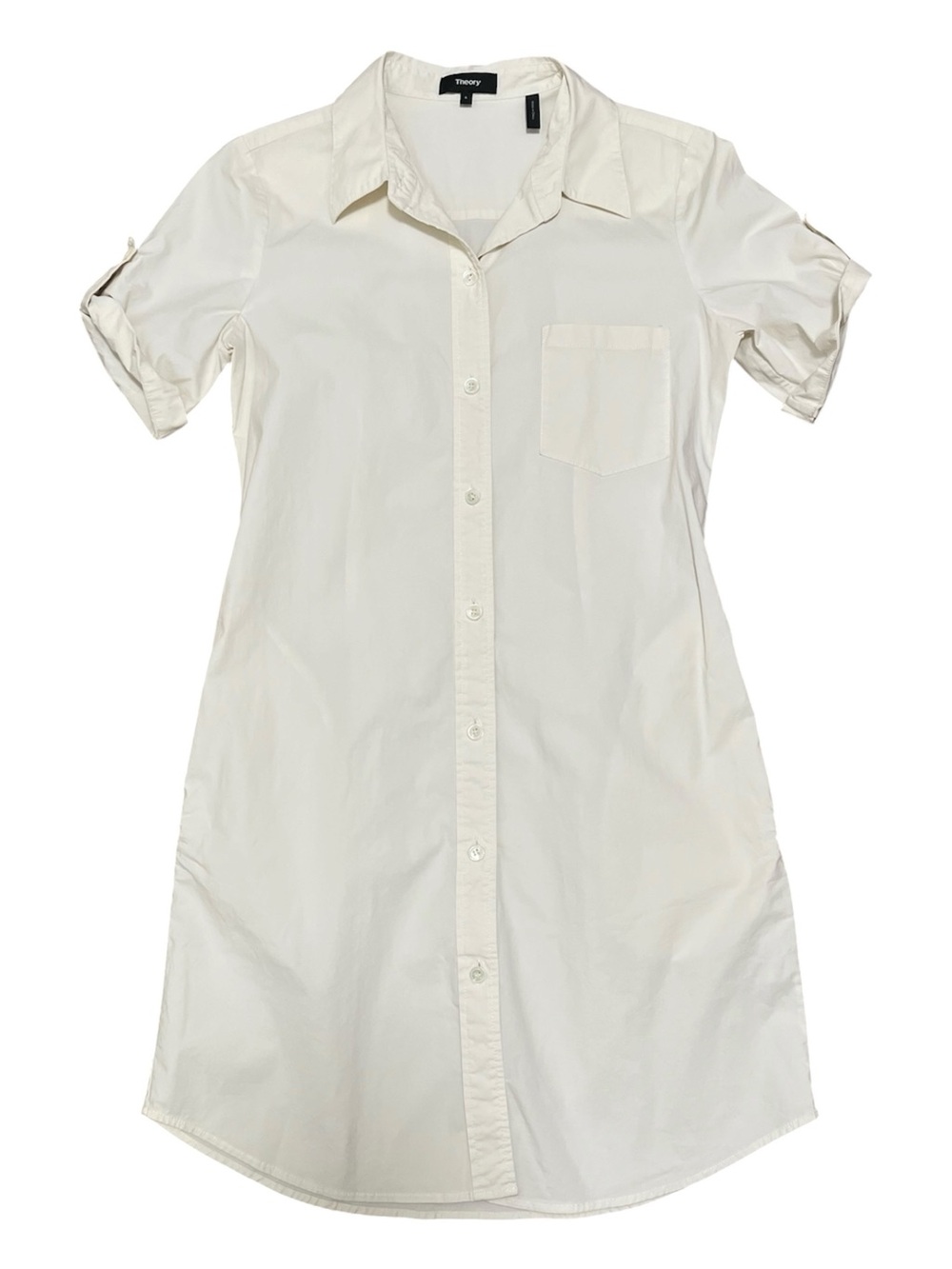 THEORY Mayvine Shirt Dress in Ivory Size 6